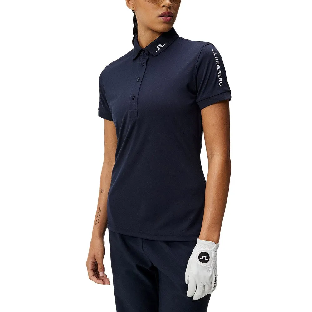 J.Lindeberg Women'S Tour Tech Golf Polo Shirt - Jl Navy The Fast Lane Choice