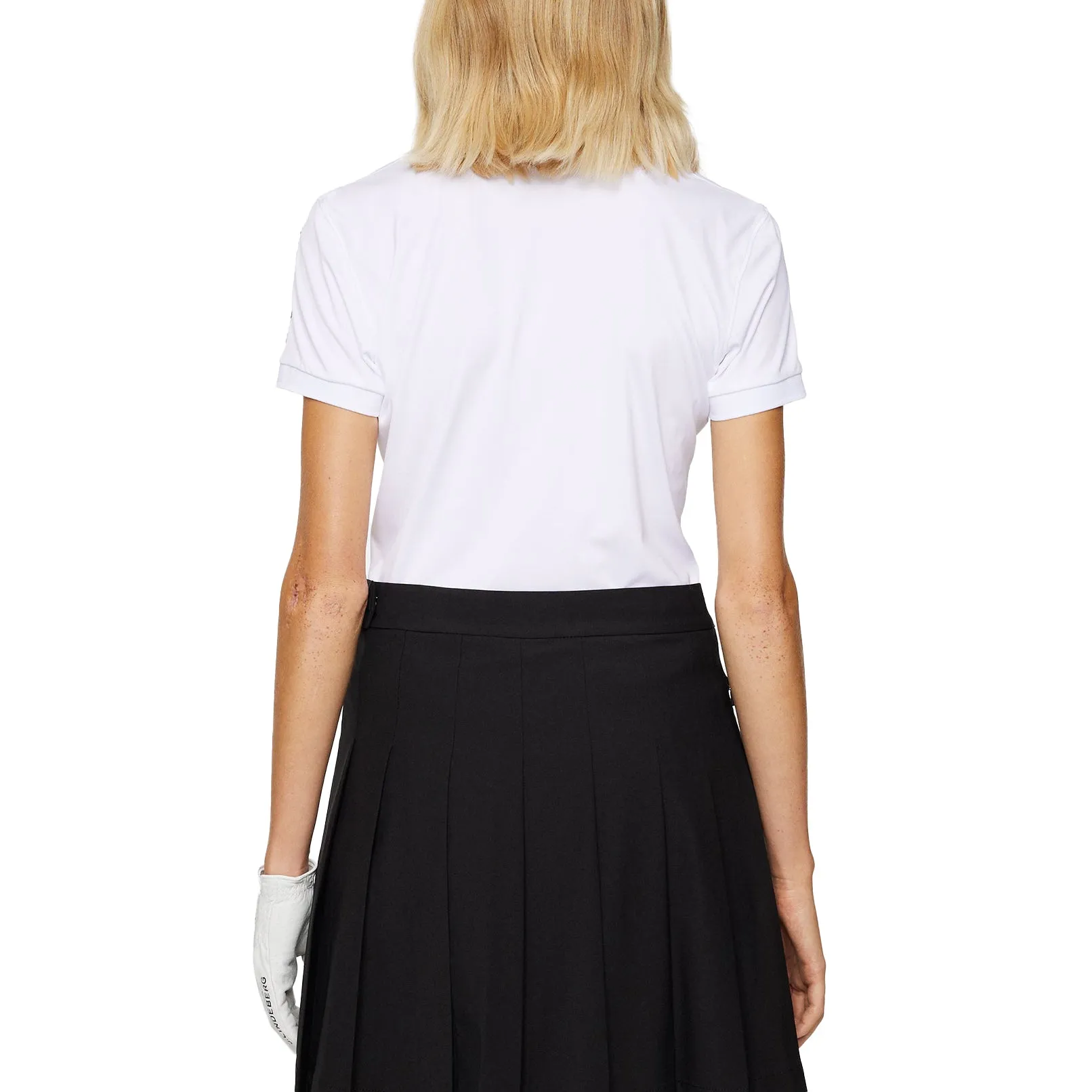 J.Lindeberg Women'S Tour Tech Golf Polo Shirt - White Push Beyond Limits
