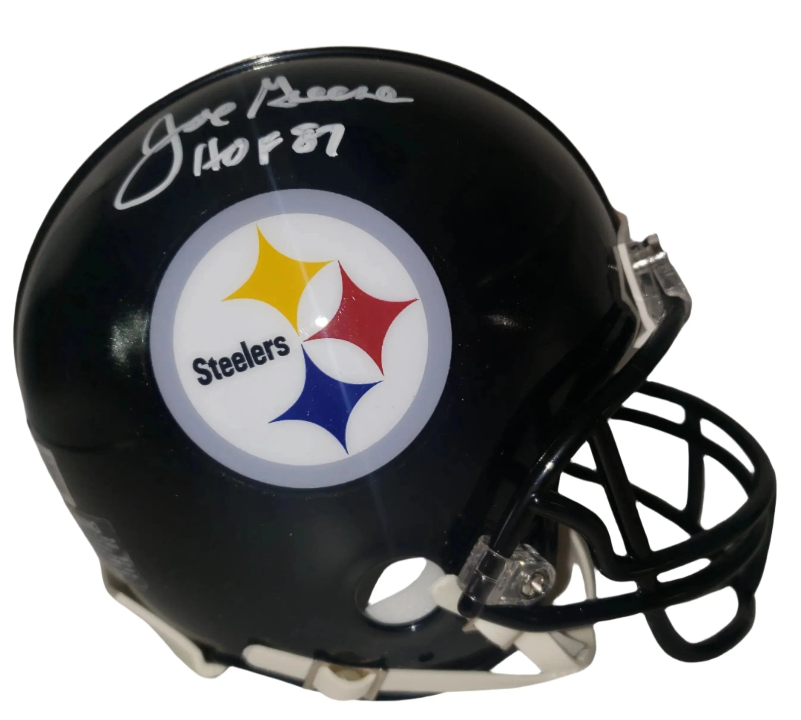 Joe Greene Signed Pittsburgh Steelers VSR4 Mini Helmet