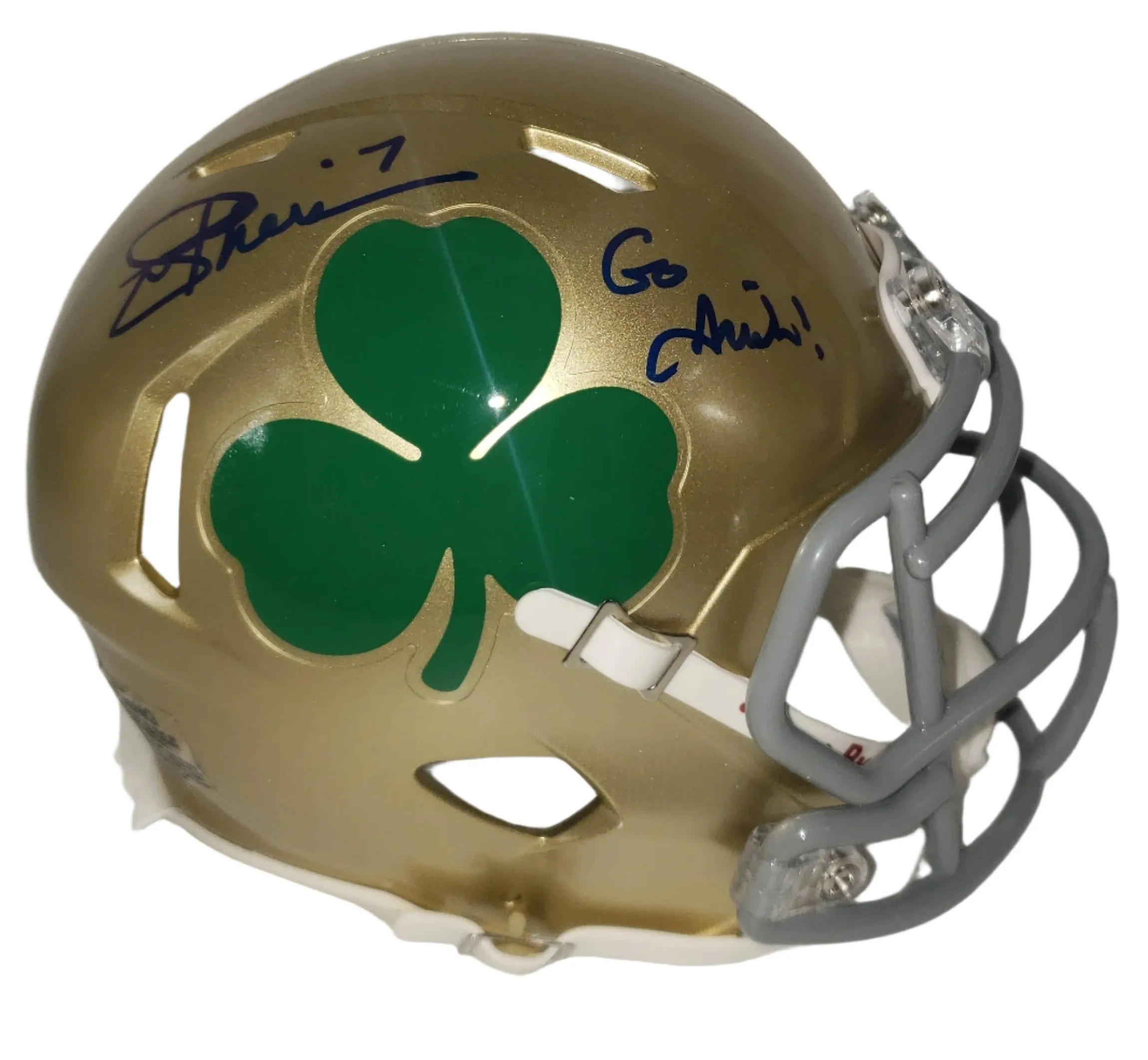 Joe Theismann Signed Notre Dame Speed Mini Helmet (Shamrock)