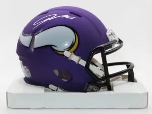 Jordan Addison Minnesota Vikings Signed Mini Helmet