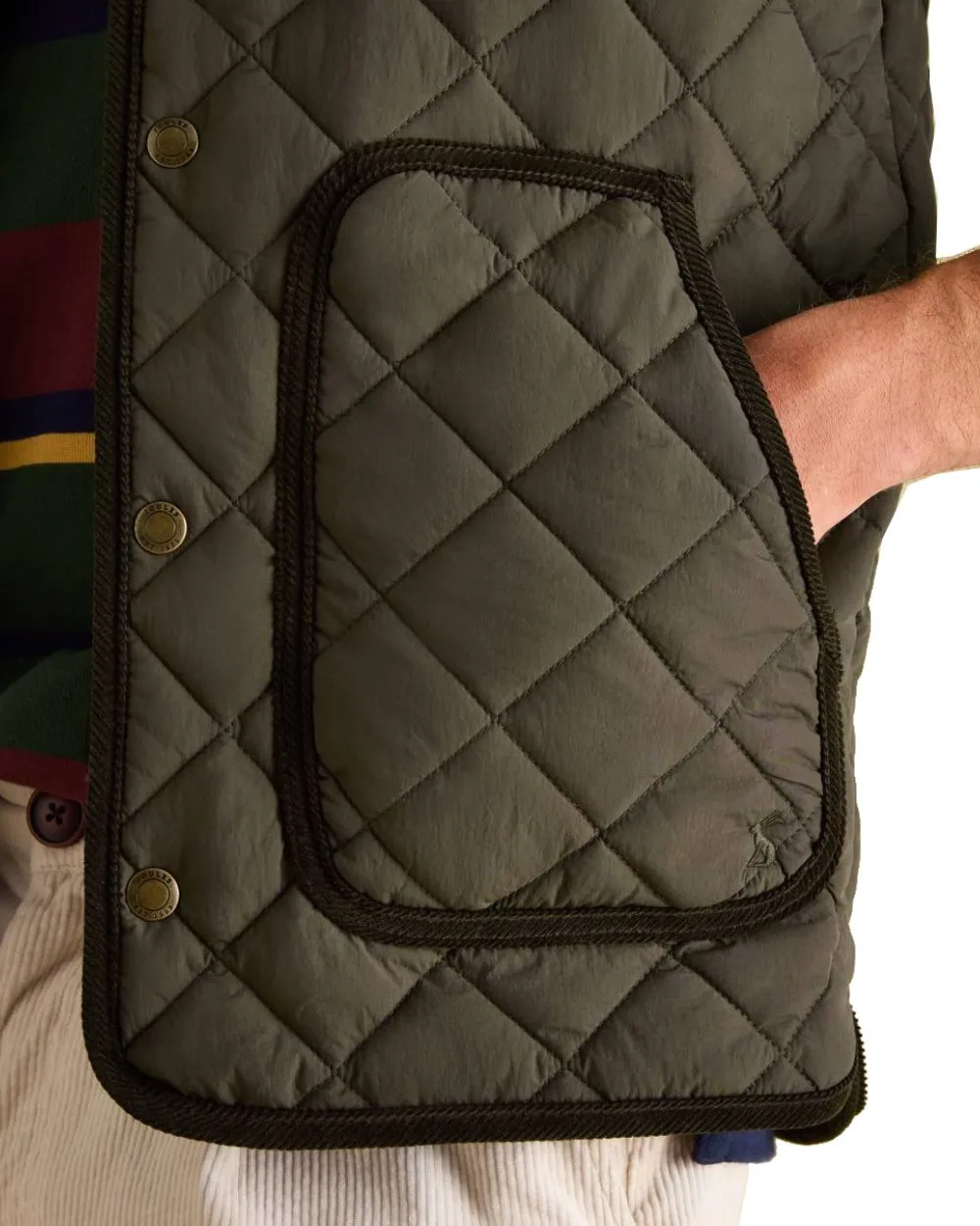 Joules Gibson Quilted Lightweight Gilet Tartan Plaid Shirts Men