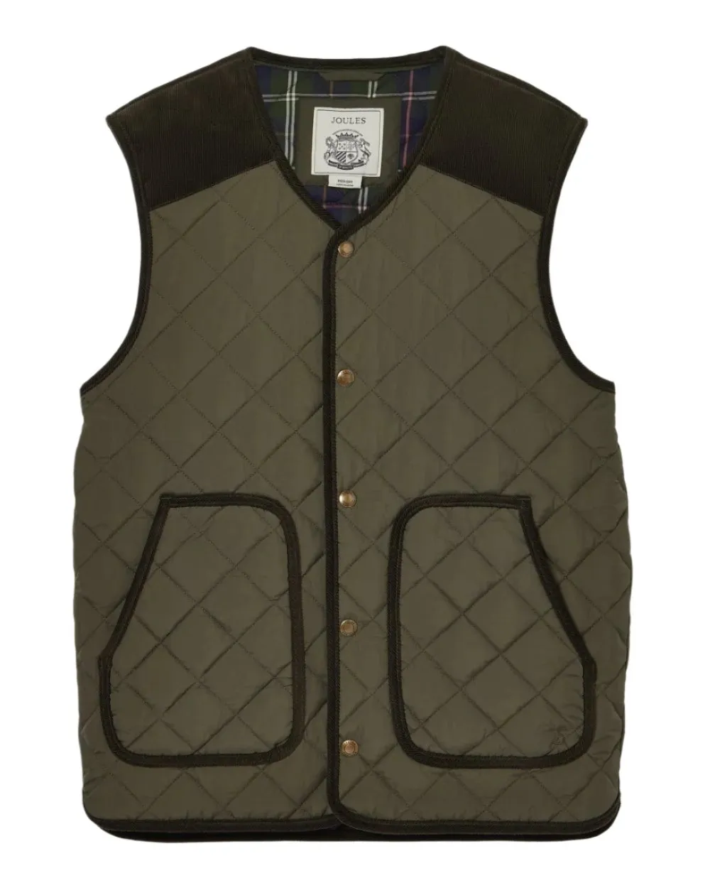 Joules Gibson Quilted Lightweight Gilet Brushed Tartan Shirts