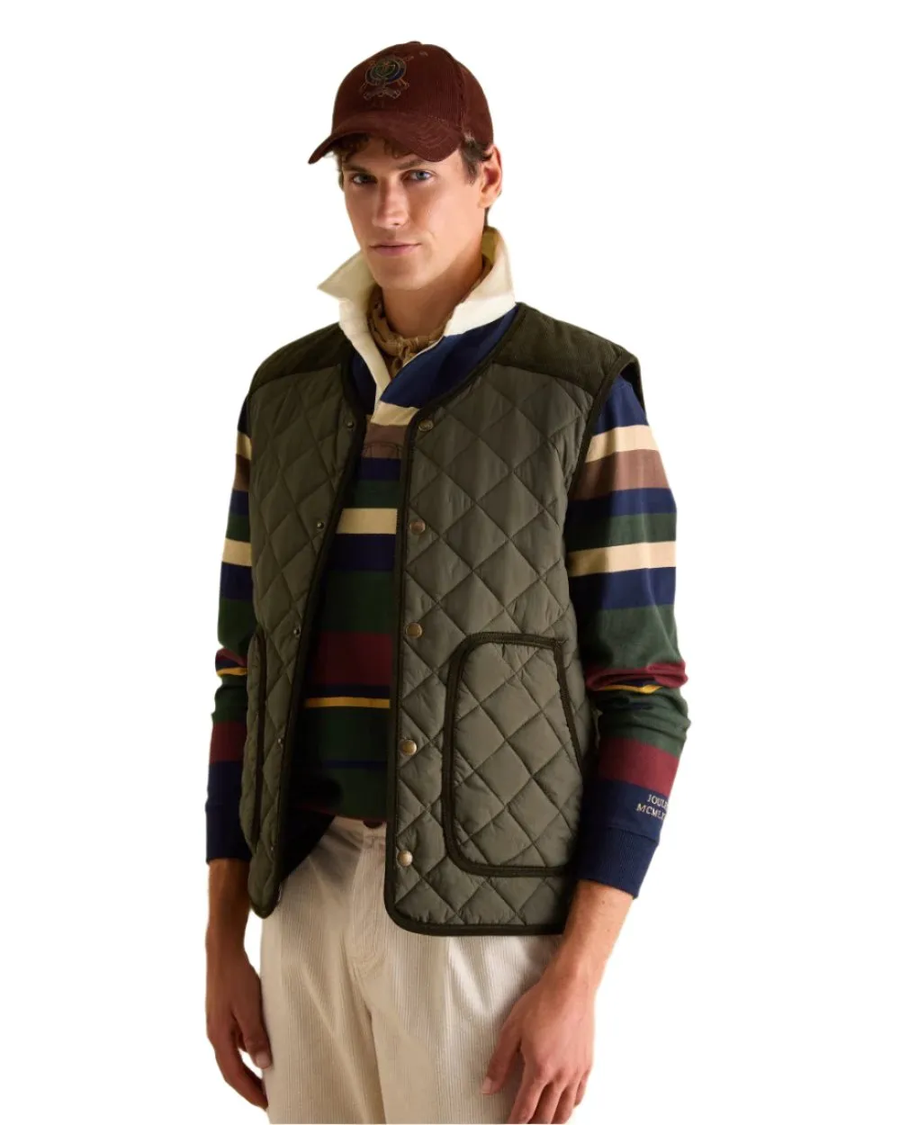 Joules Gibson Quilted Lightweight Gilet Tartan Plaid Shirts Men