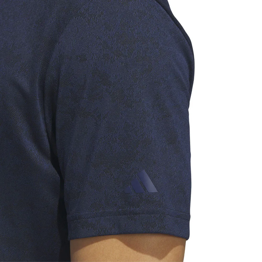 Made to Turn Heads Adidas Textured Jacquard Polo Shirt - Collegiate Navy/Black