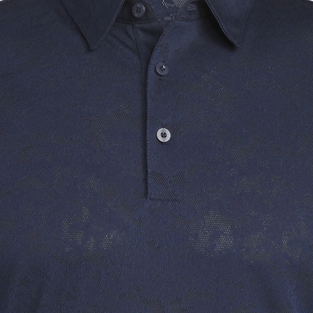 Adidas Textured Jacquard Polo Shirt - Collegiate Navy/Black Exclusive Deal