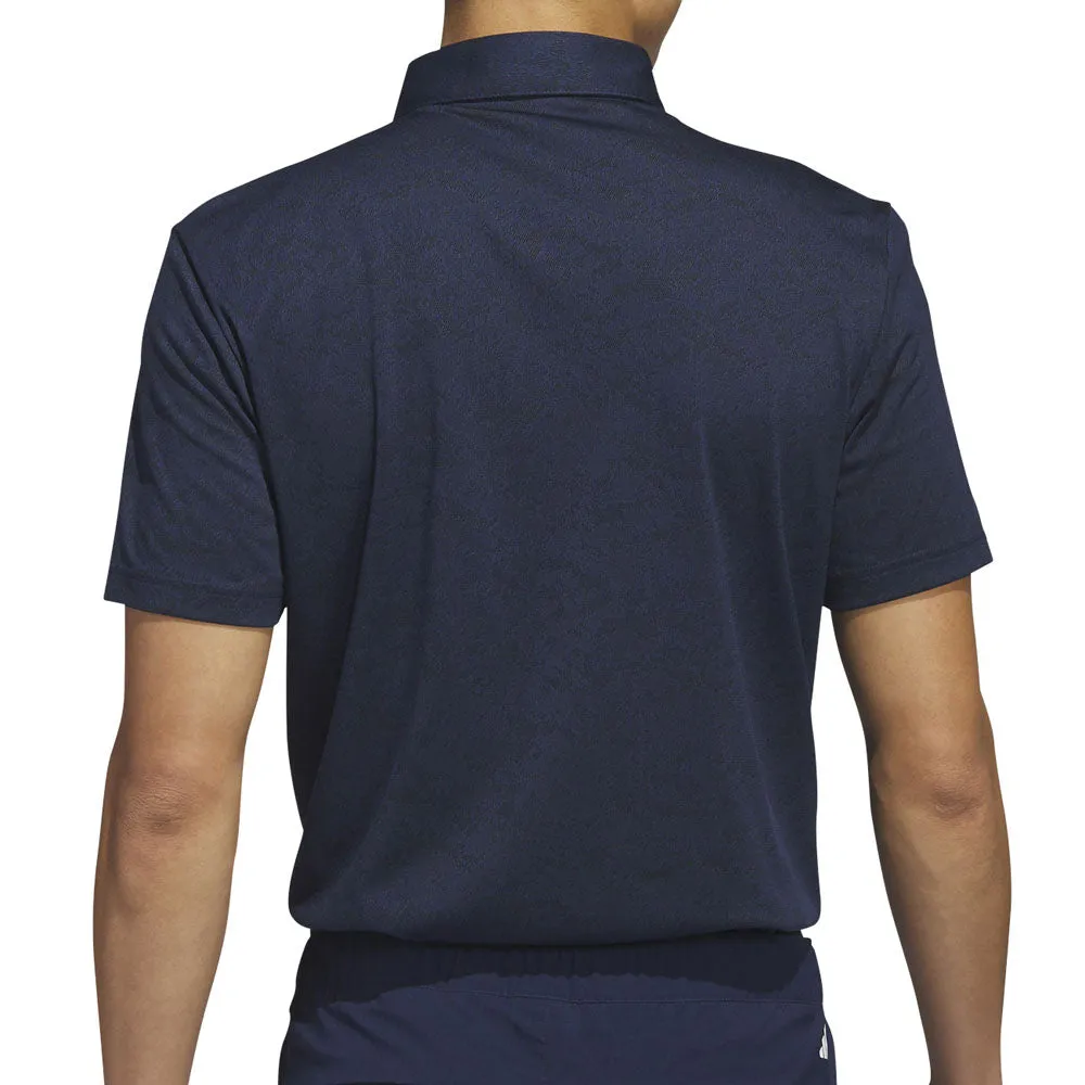 Adidas Textured Jacquard Polo Shirt - Collegiate Navy/Black Rise Every Time