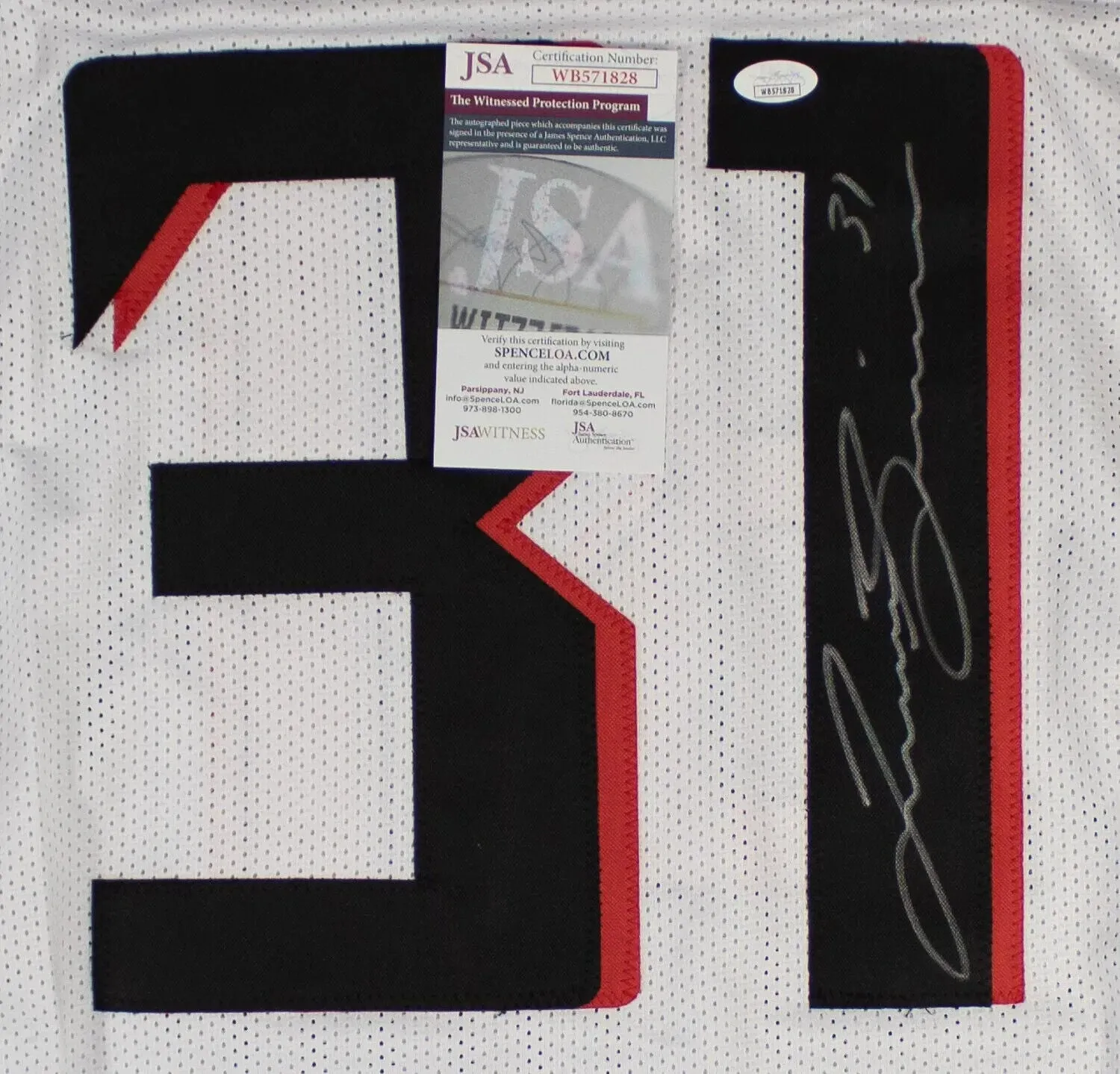 Justin Simmons Signed Atlanta Falcons Home Jersey (JSA COA) 2xPro Bowl Def. Back