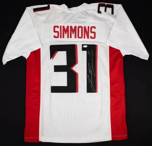 Justin Simmons Signed Atlanta Falcons Home Jersey (JSA COA) 2xPro Bowl Def. Back