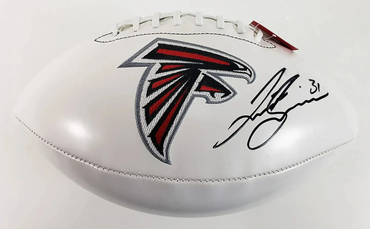 Justin Simmons Signed Atlanta Falcons Logo Football (JSA COA) 2xPro Bowl Safety