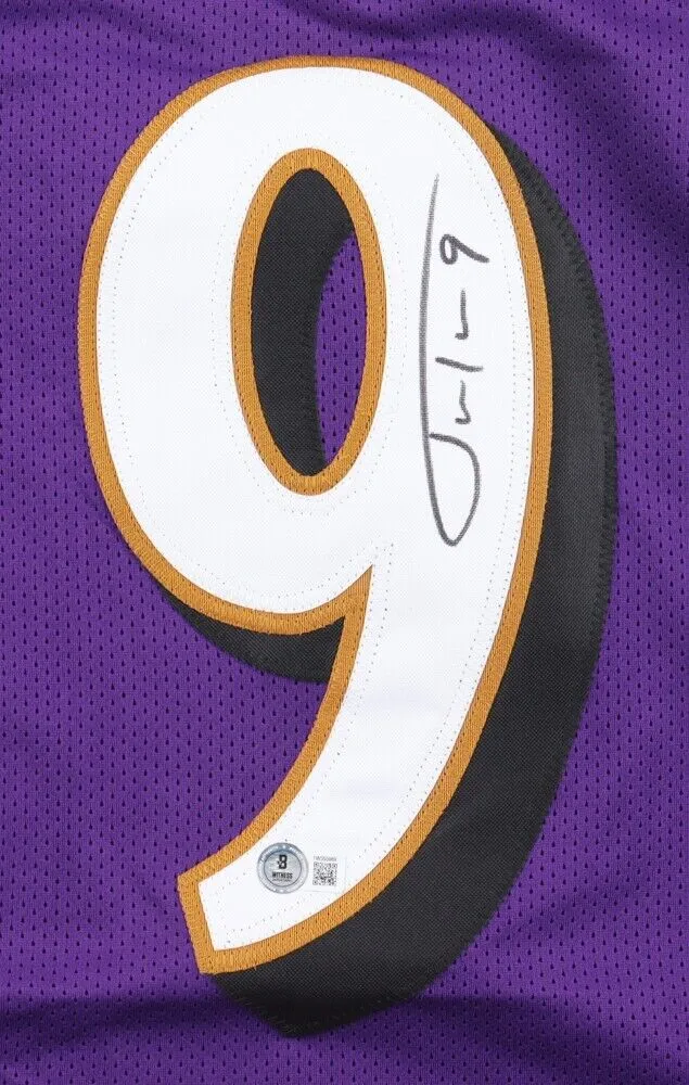 Justin Tucker Signed Baltimore Ravens Jersey (Beckett) 3x Pro Bowl Place Kicker