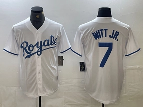 Kansas City Royals #7 Bobby Witt Jr Number White Cool Base Stitched Baseball Jersey