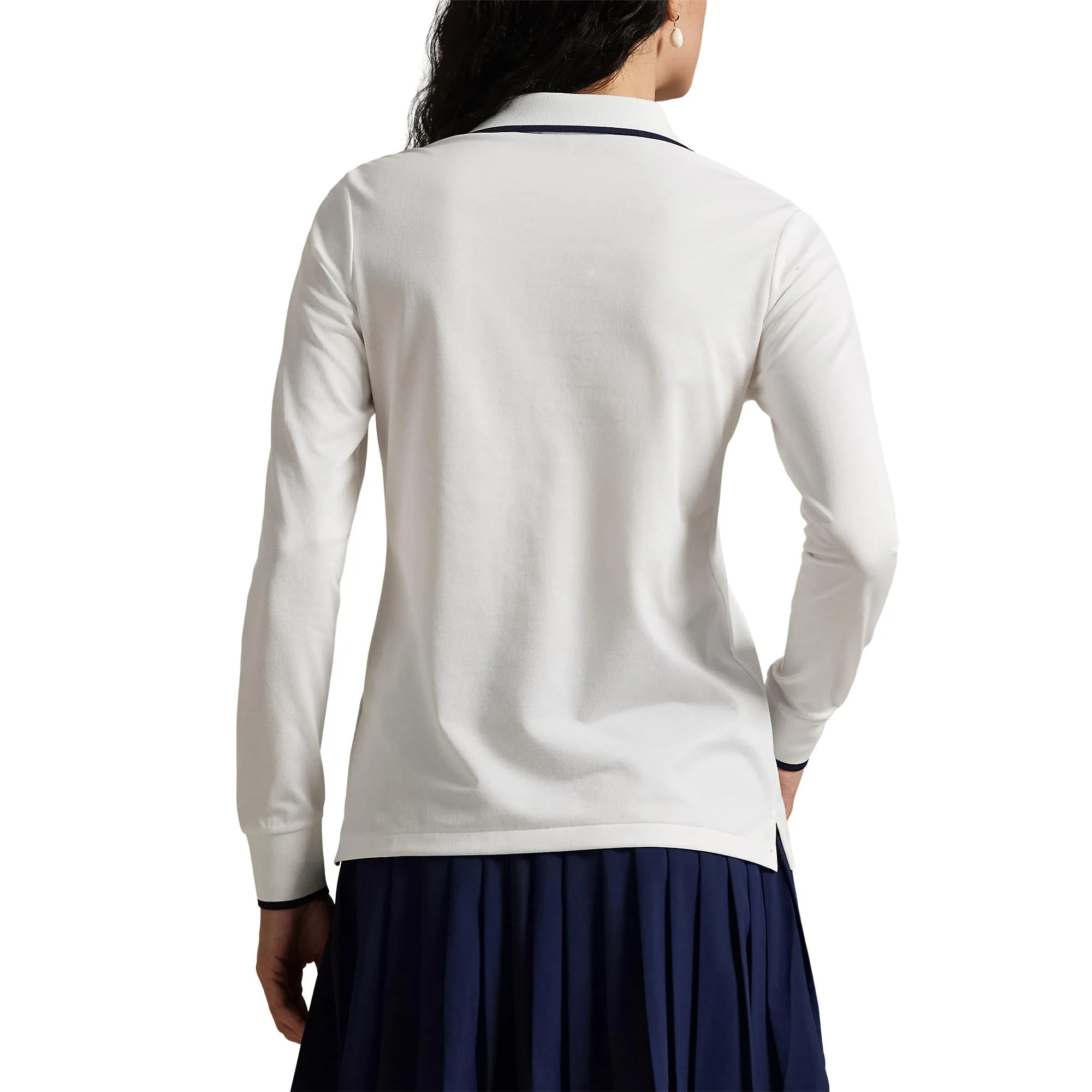 Rlx Ralph Lauren Women'S Tour Pique Bear Long Sleeve Polo - Ceramic White Halloween Sale Budget Friendly