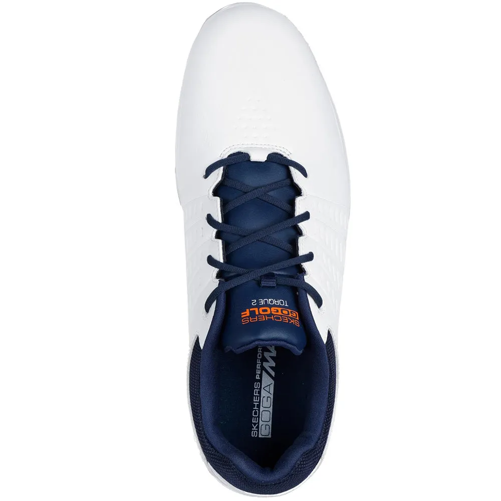 Skechers Go Golf Torque 2 Spiked Waterproof Shoes - White/Navy/Orange Style Meets Power