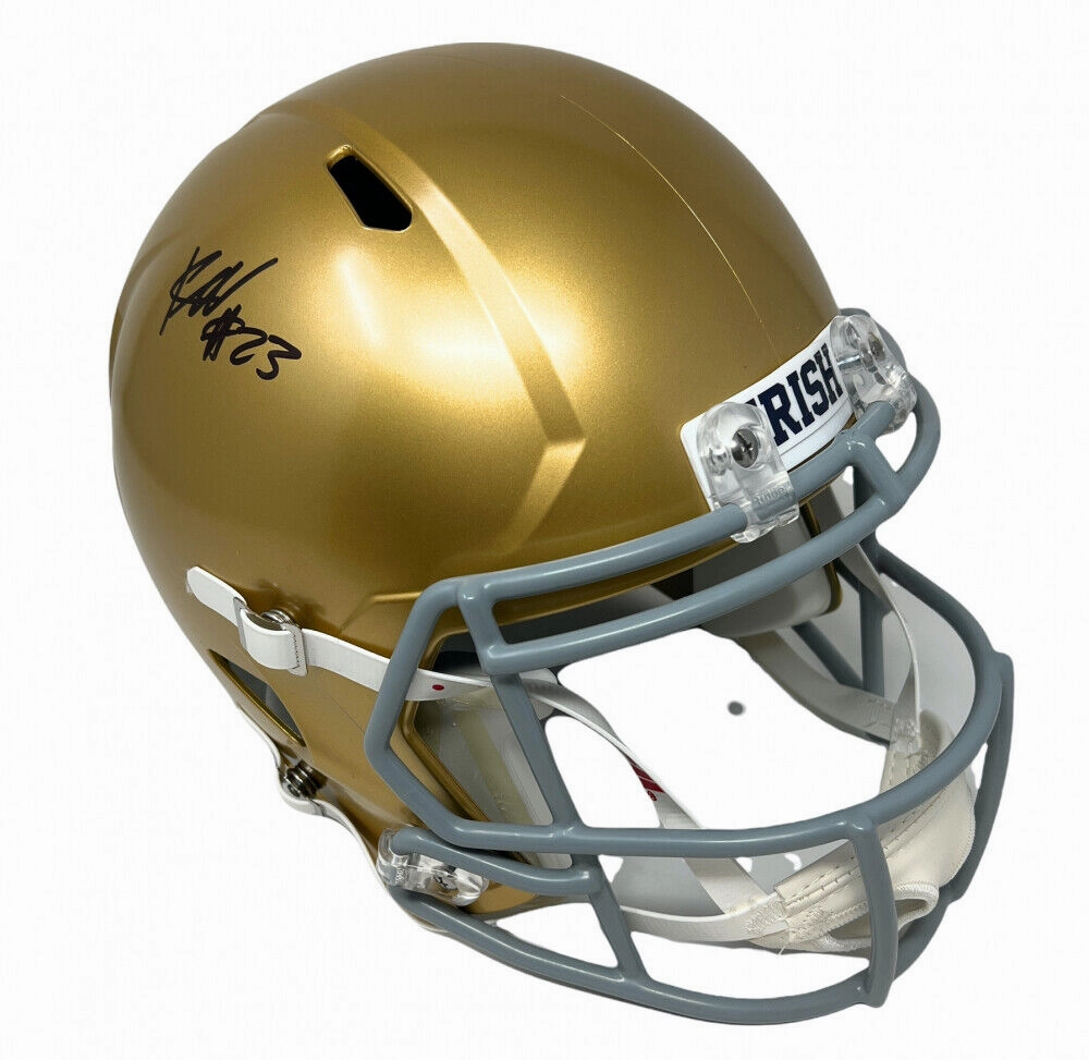 Kyren Williams Signed Notre Dame Fighting Irish Full-Size Helmet (Beckett Holo)