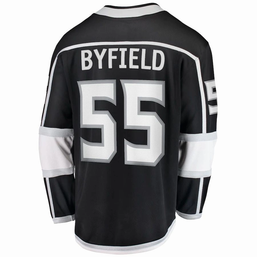 LA.Kings #55 Quinton Byfield Fanatics Branded Home Team Breakaway Player Jersey Black Stitched American Hockey Jerseys