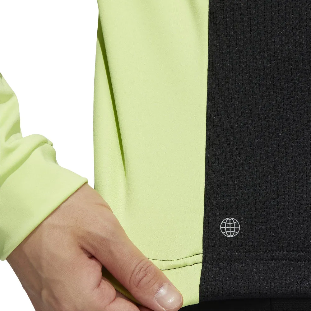 Limited Time Offer Adidas Colour Block 1/4 Zip Pullover - Black/Pulse Lime
