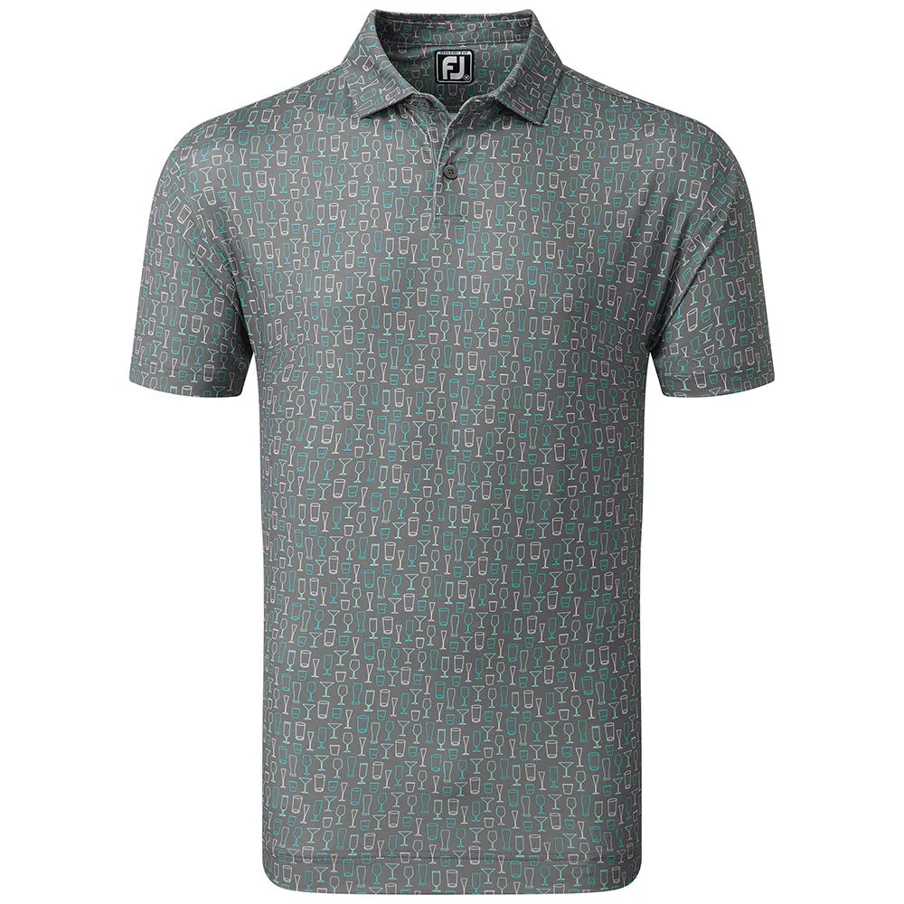 Walk with Power Footjoy Glass Print Polo Shirt - Lava