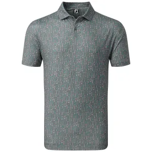 Walk with Power Footjoy Glass Print Polo Shirt - Lava
