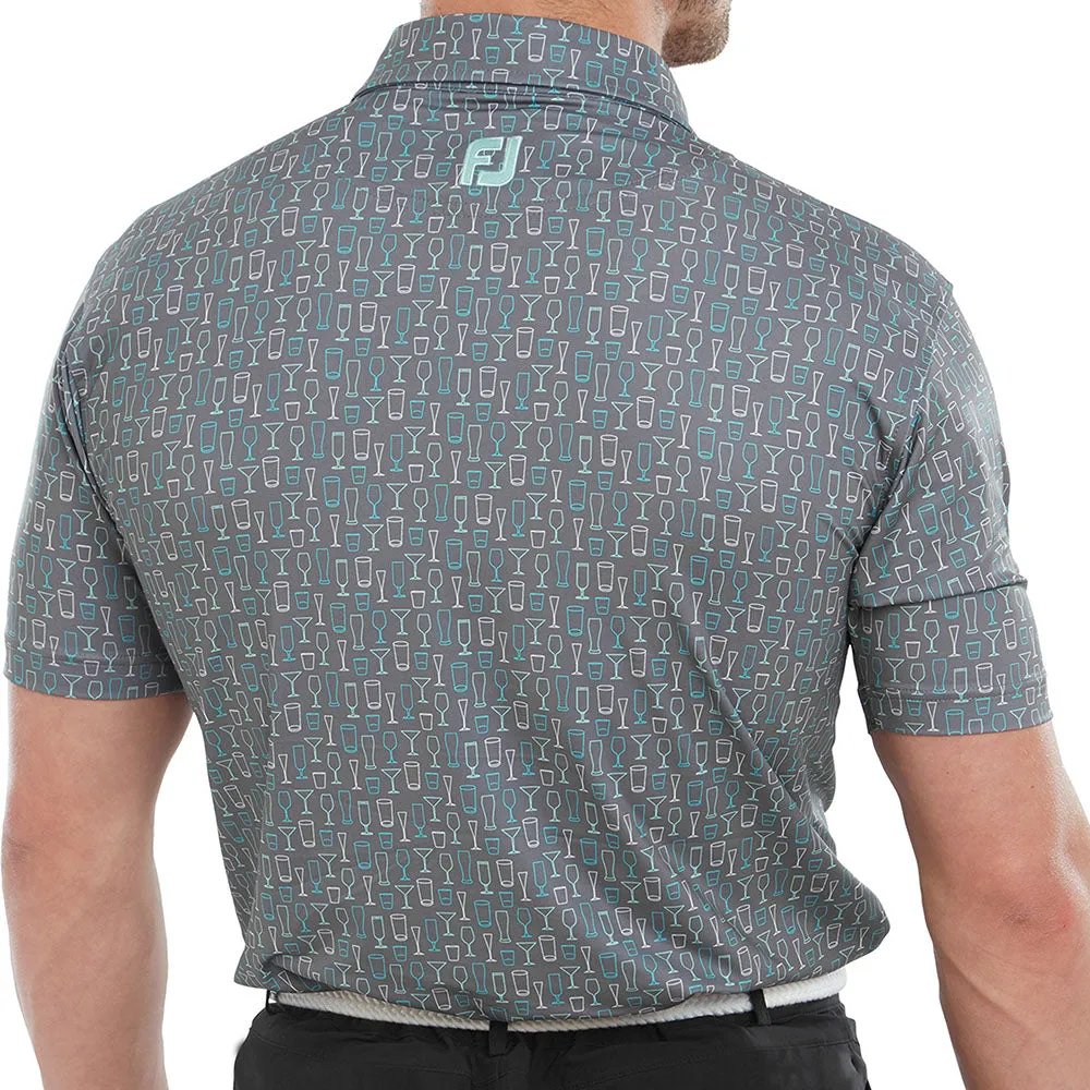 Walk with Purpose Footjoy Glass Print Polo Shirt - Lava