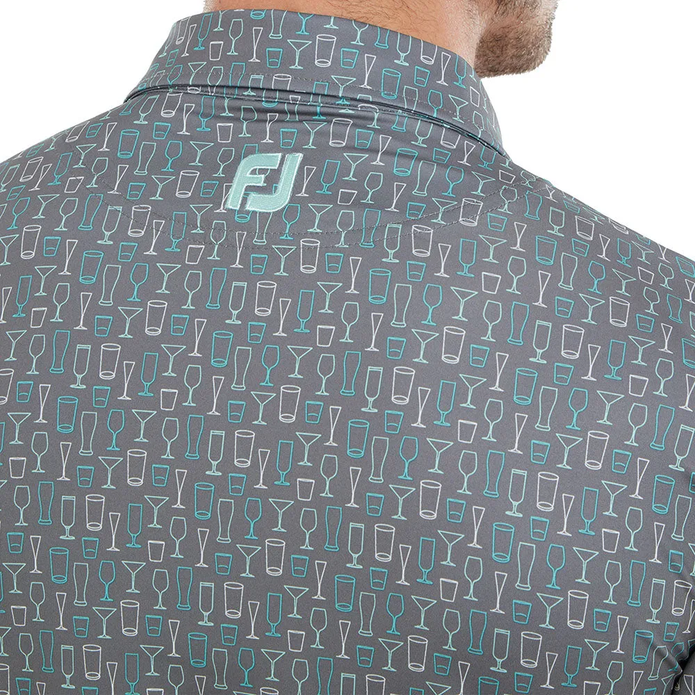 Command Attention Stride with Confidence Footjoy Glass Print Polo Shirt - Lava