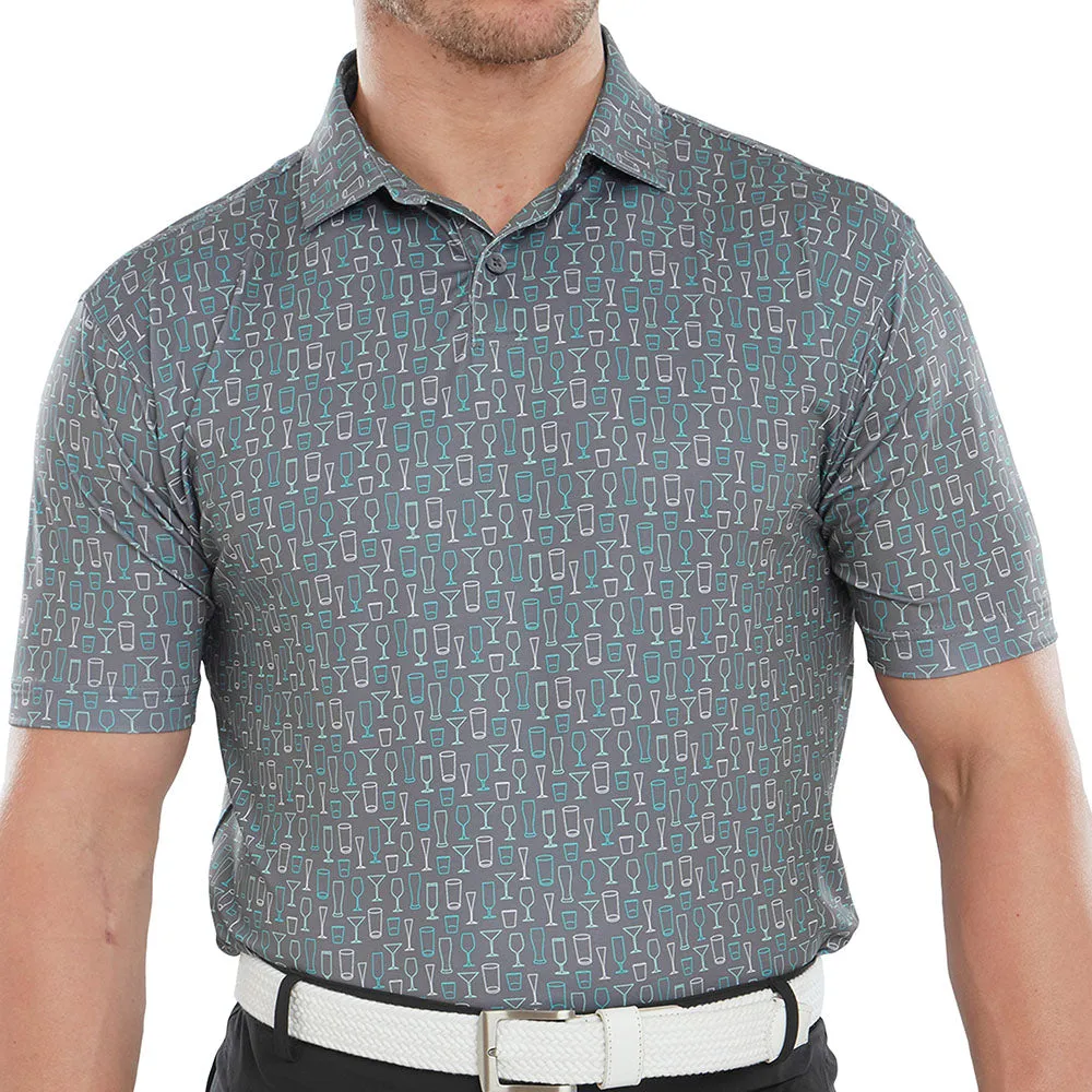 Push Beyond Limits Lead with Style Footjoy Glass Print Polo Shirt - Lava