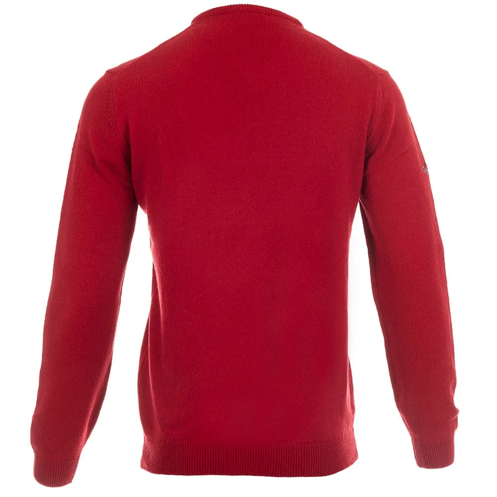 The Fast Lane Choice Greg Norman By Proquip Lambswool Water Repellent V-Neck Golf Sweater - Red