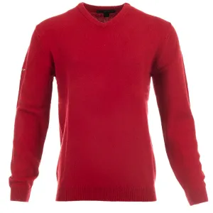 Stride with Confidence Greg Norman By Proquip Lambswool Water Repellent V-Neck Golf Sweater - Red