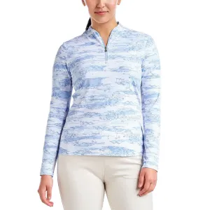 Christmas Day Sale Halloween Sale Nivo Women'S Lolita Uv Long Sleeve Mock Neck Golf Shirt - Gentle Blue
