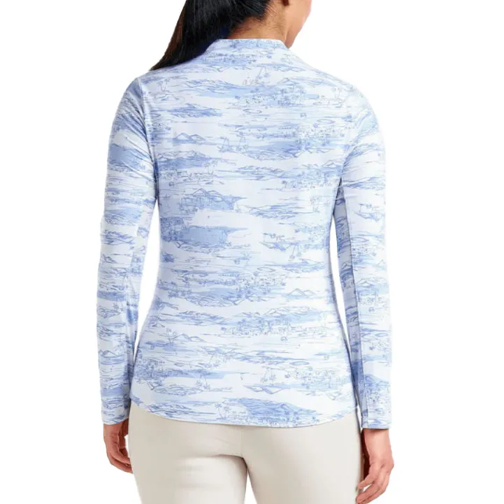 All Saints' Day Sale Nivo Women'S Lolita Uv Long Sleeve Mock Neck Golf Shirt - Gentle Blue