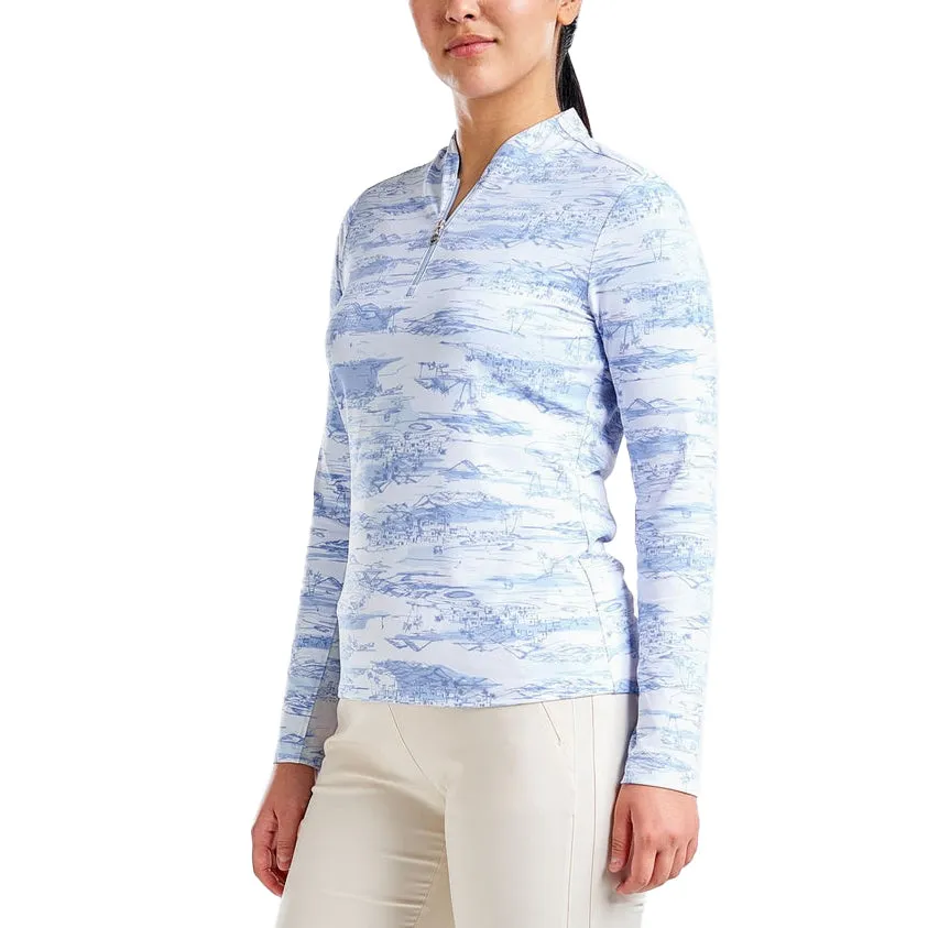 Nivo Women'S Lolita Uv Long Sleeve Mock Neck Golf Shirt - Gentle Blue Holiday Sale Steal