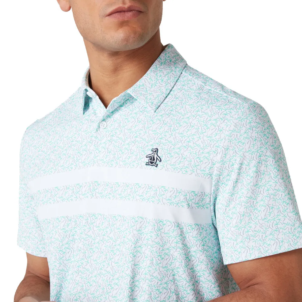 Stay in Motion Original Penguin Engineered Novelty Striped Polo Shirt - Bright White
