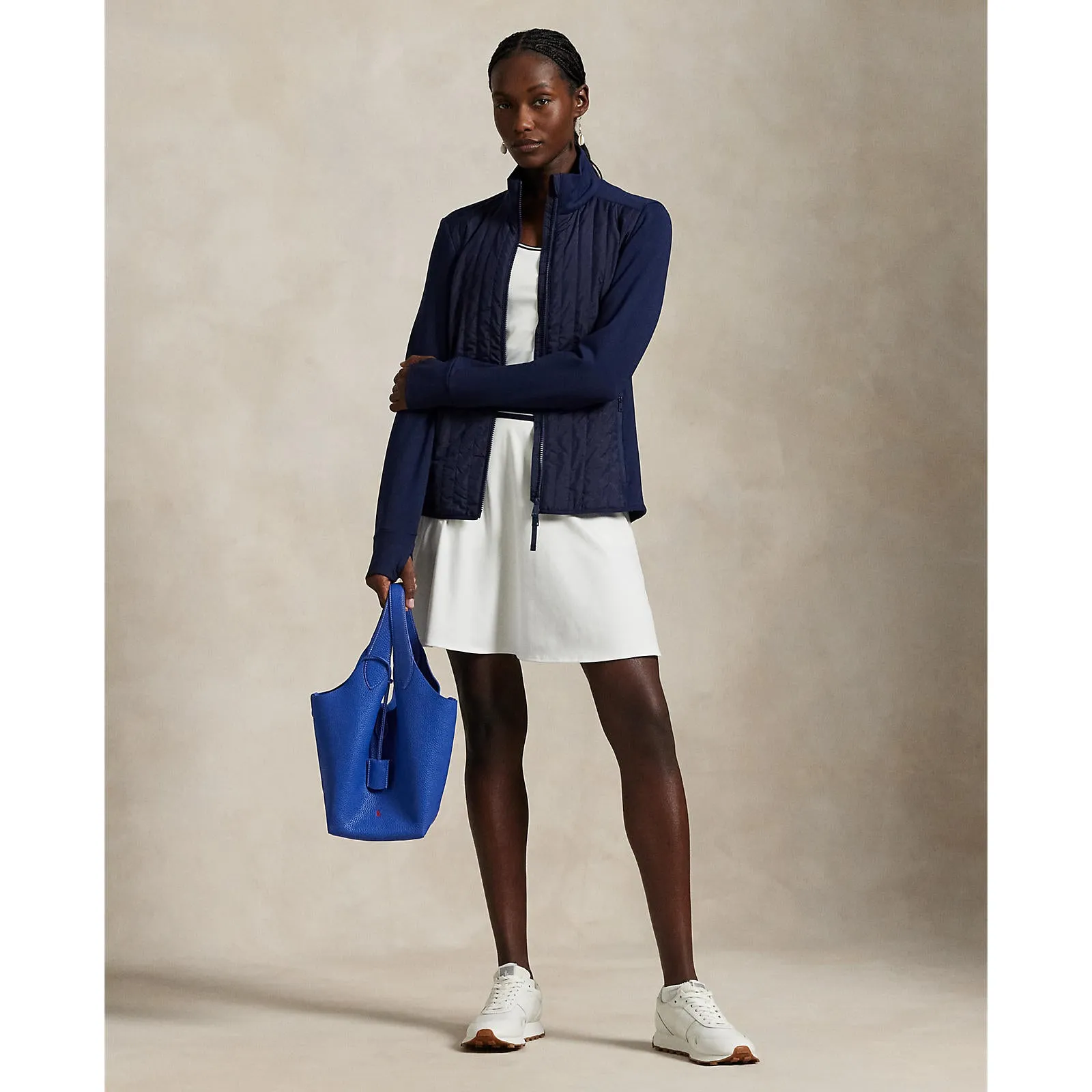 Rlx Ralph Lauren Women'S Cool Wool Hybrid Performance Full-Zip Jacket - Refined Navy Walk Loud