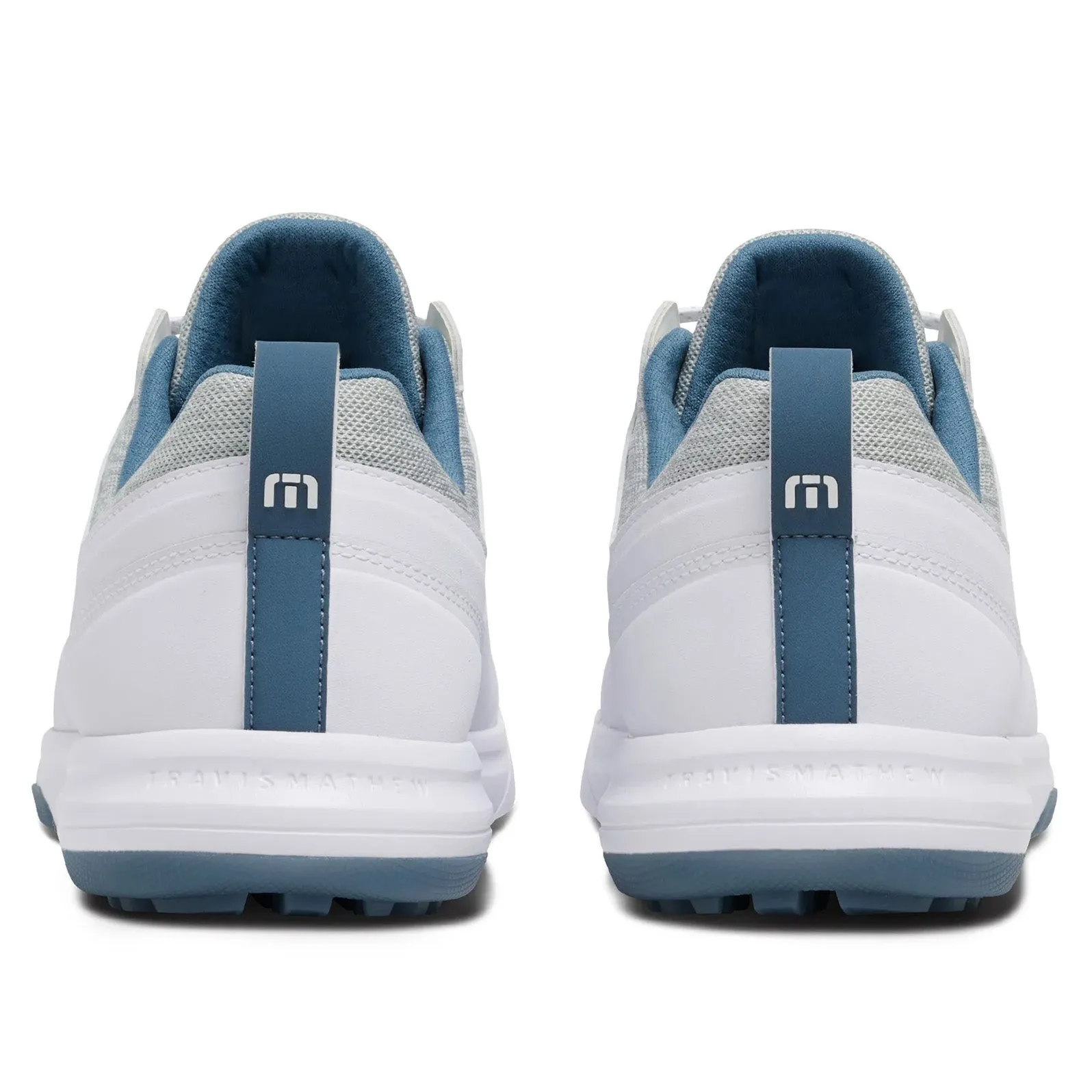 Travis Mathew The Daily Pro Hybrid Plus Spikeless Golf Shoes - White/Blue Make a Statement