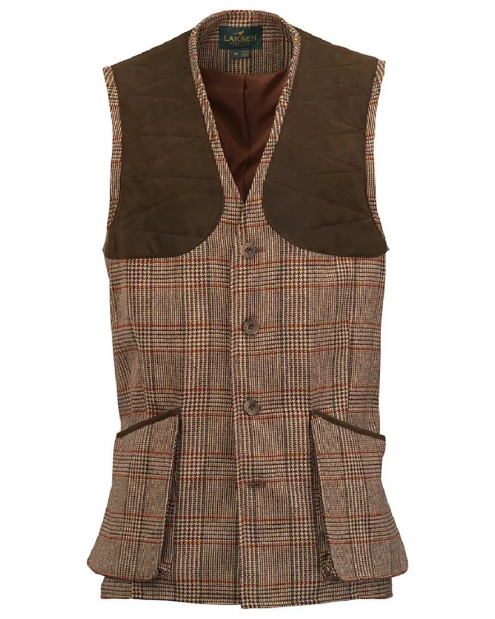 Laksen Cavendish Leith Tweed Shooting Vest Long Sleeve Casual Tops