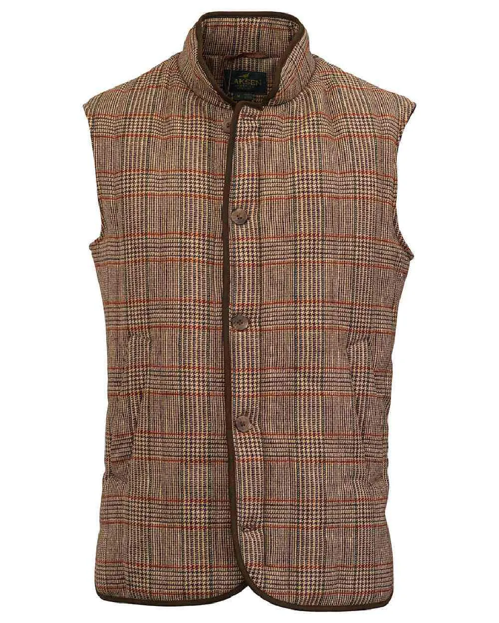 Laksen Cavendish Tweed Vertical Quilted Vest Long Sleeve Casual Tops