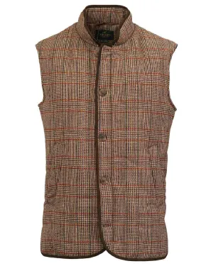 Laksen Cavendish Tweed Vertical Quilted Vest Long Sleeve Casual Tops