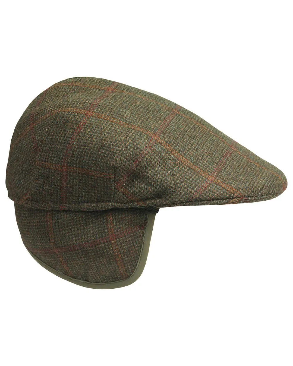 Laksen Hastings Ghillies Tweed Flat Cap with Earwarmers English Country Headwear