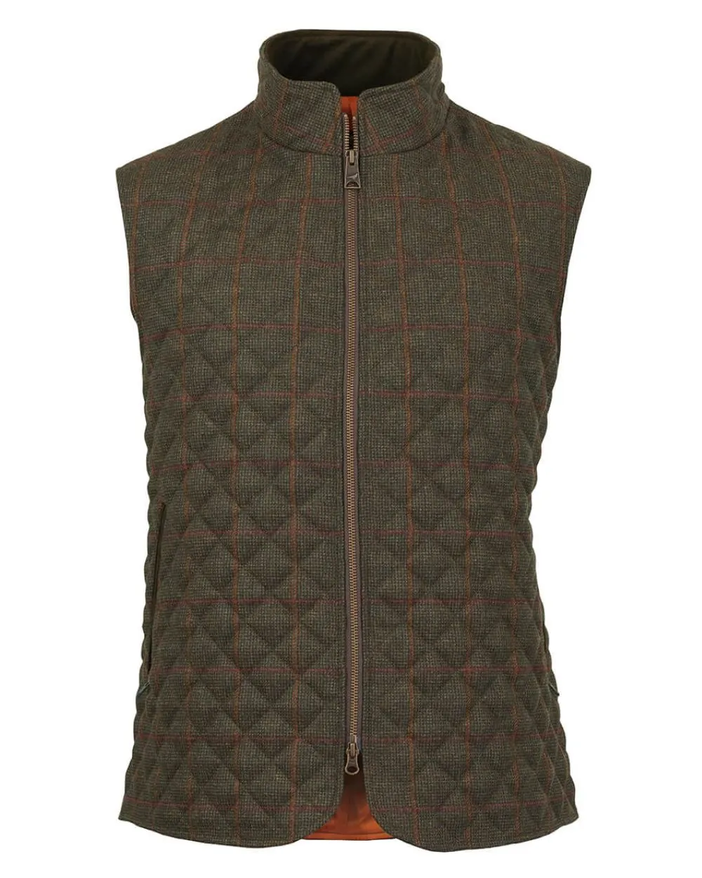 Laksen Hastings Tweed Quilted Vest Long Sleeve Casual Tops