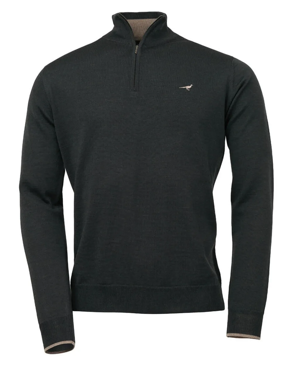 Laksen Norfolk Zip Neck Merino Sweater Men's Knit Sweaters