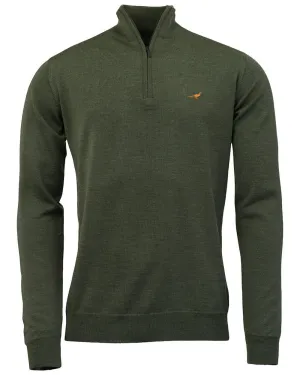 Laksen Norfolk Zip Neck Merino Sweater Zip Neck Wool Pullovers