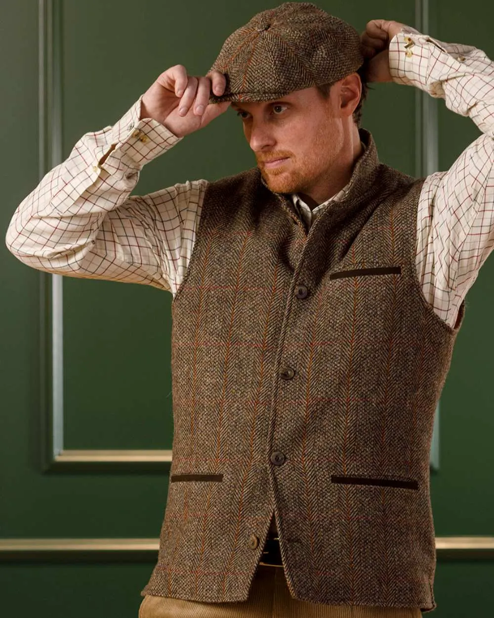 Laksen Orkney Tweed Fife Vest Long Sleeve Cotton Shirts