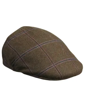 Laksen Pippa Tweed Drivers Flat Cap Shooting Wide-Brim Hats