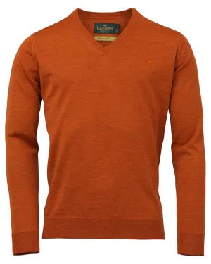 Laksen Sussex V-Neck Sweater Wool V-Neck Pullovers