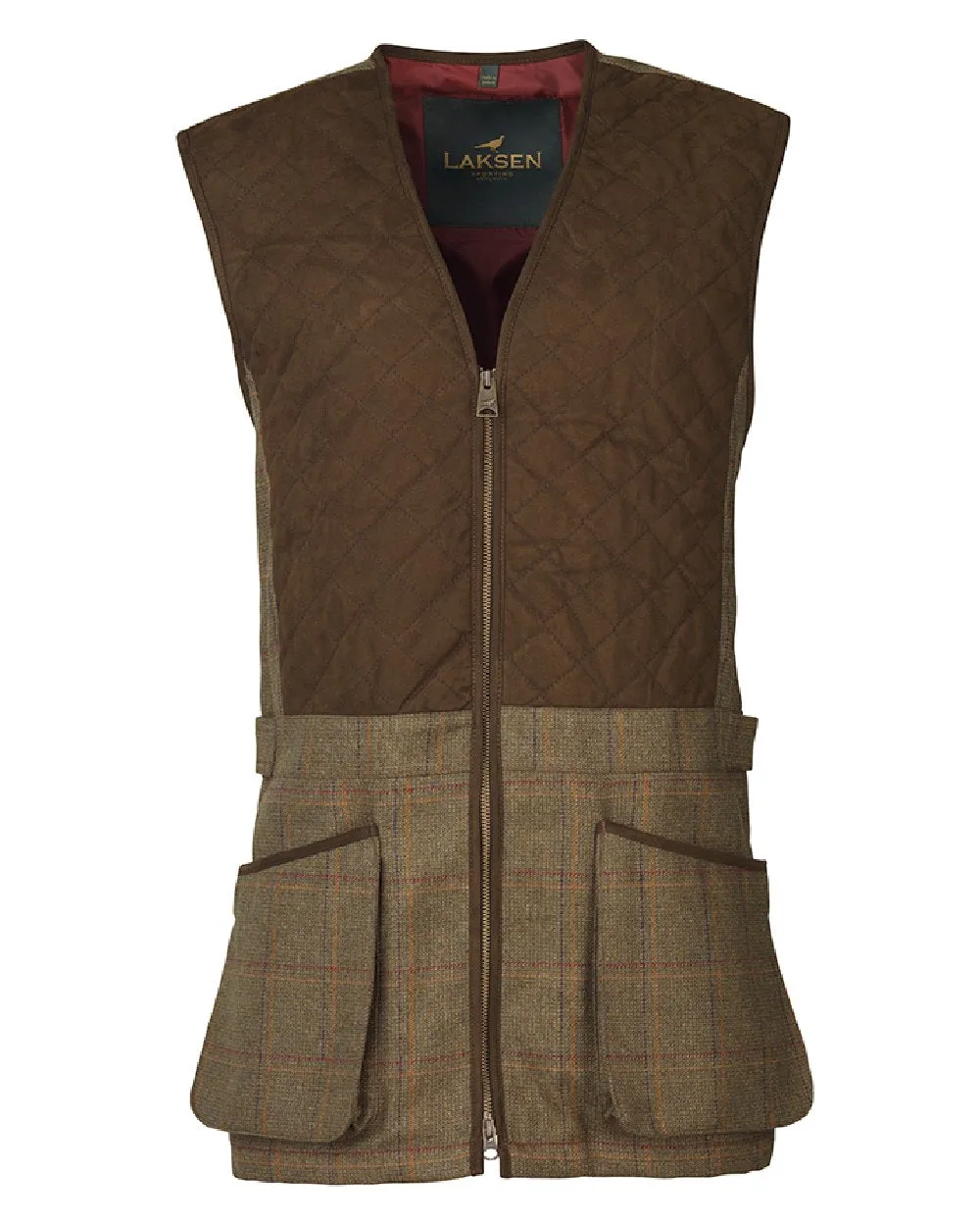 Laksen Woolston Tweed Glenogil Zip Shooting Vest Long Sleeve Casual Tops