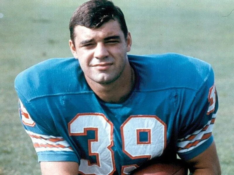 Larry Csonka Signed Full Size Miami Dolphin Helmet (JSA COA) 1972 Undefeatd Year