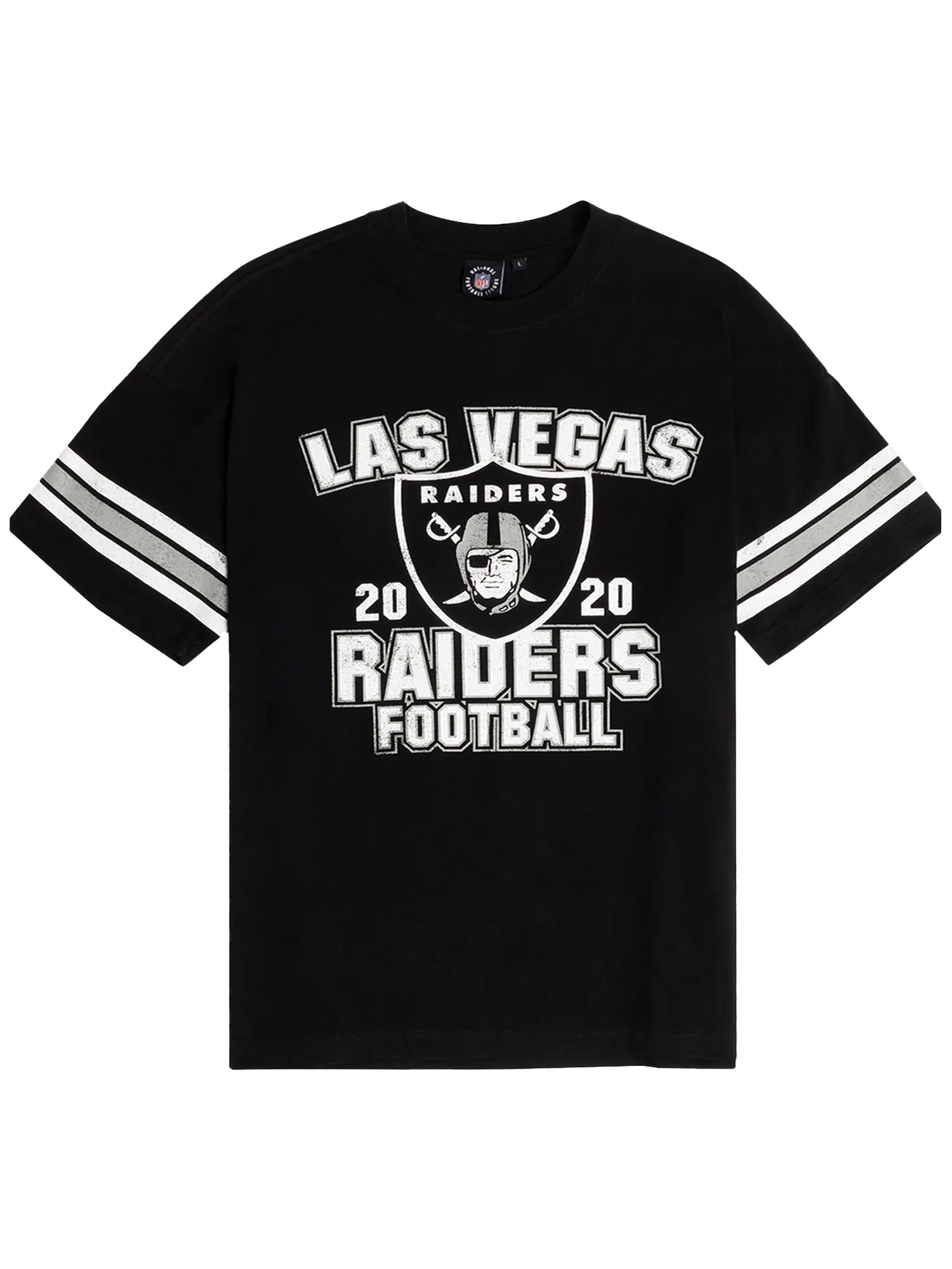 Las Vegas Raiders Majestic NFL Vintage Stripe Oversized T-Shirt - Black