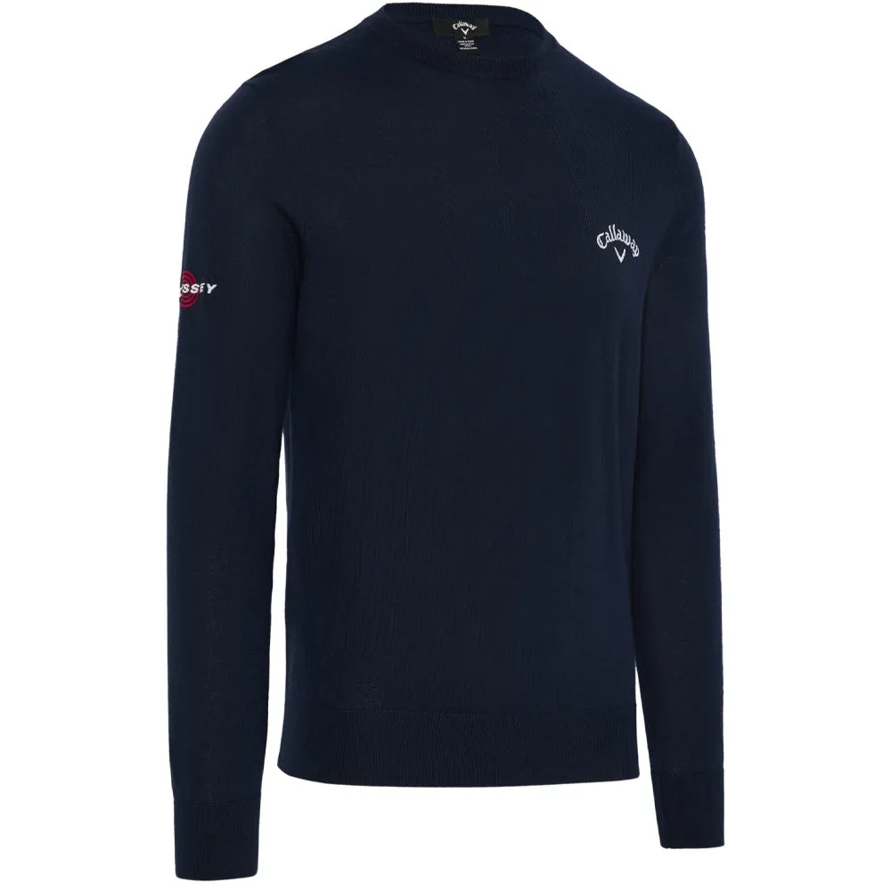 Callaway Crew Neck Merino Mix Sweater - Navy Blue Easter Sale