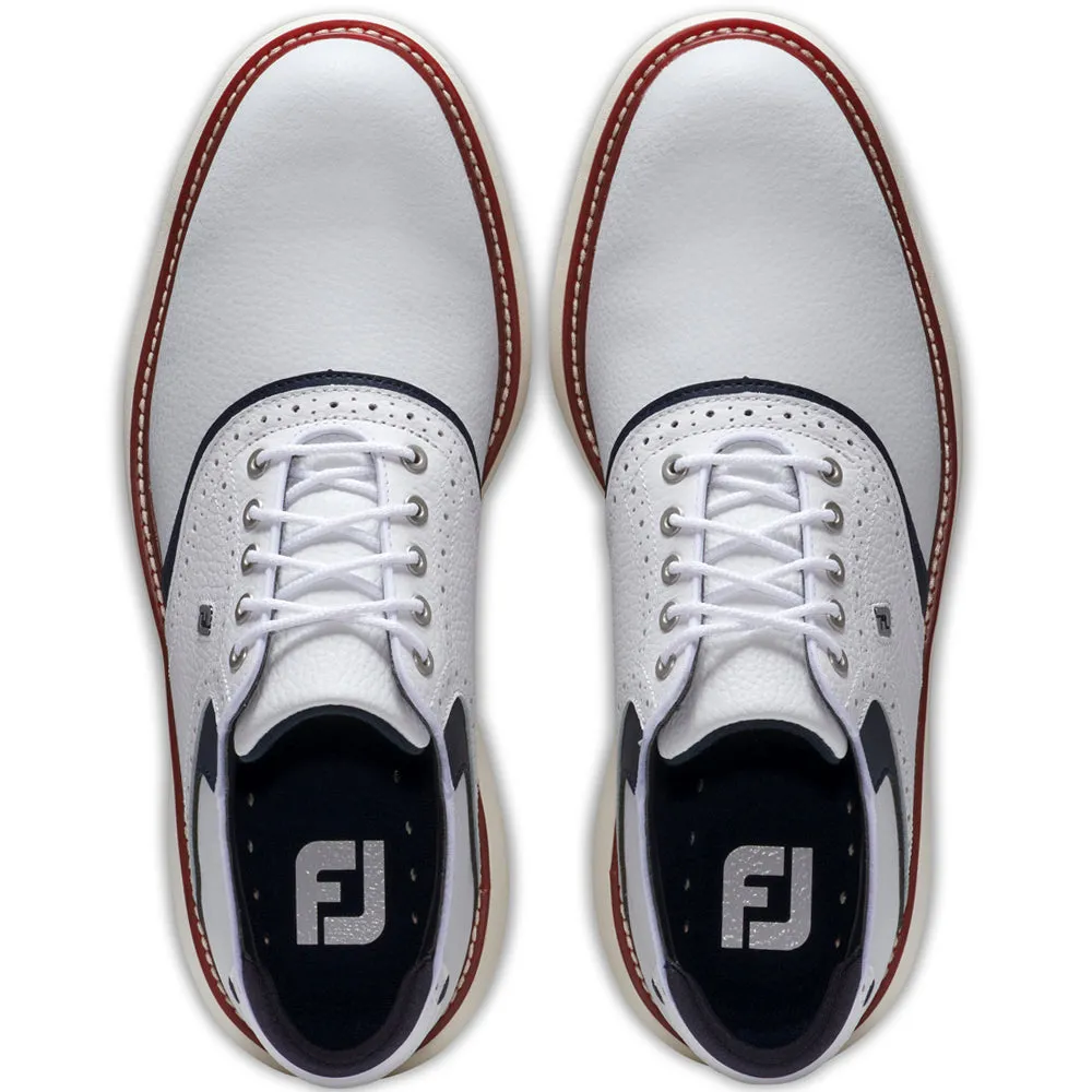 Built to Move You Footjoy Traditions Spiked Shoes - White/Navy/Red