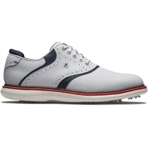 Power Every Step Gear Up and Go Footjoy Traditions Spiked Shoes - White/Navy/Red
